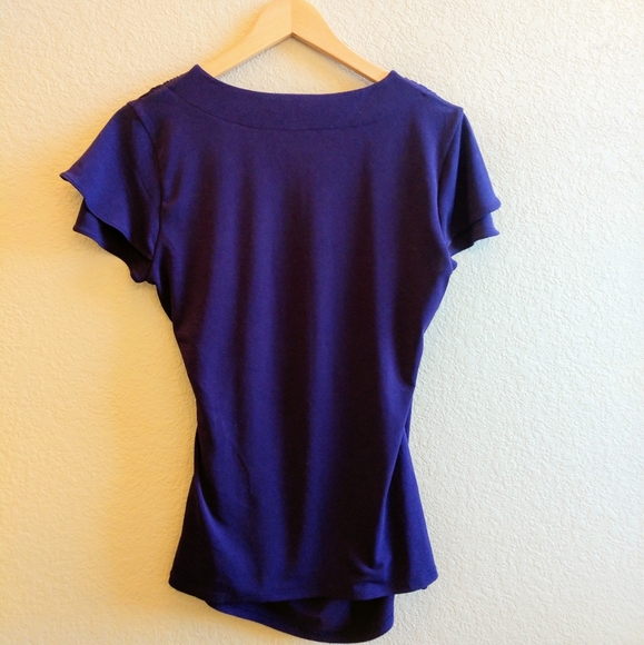 Banana Republic Dark Purple Wrap Shirt - Picture 2 of 4